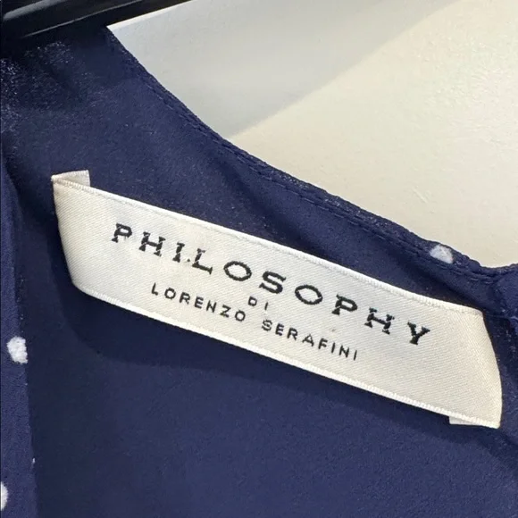 Philosophy Di Lorenzo Serafini Printed Double Creponne Polka Dot Dress, Size 8 - Picture 6 of 8